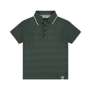 NEW BABYFACE boys' textured stripe short sleeve polo in bottle green